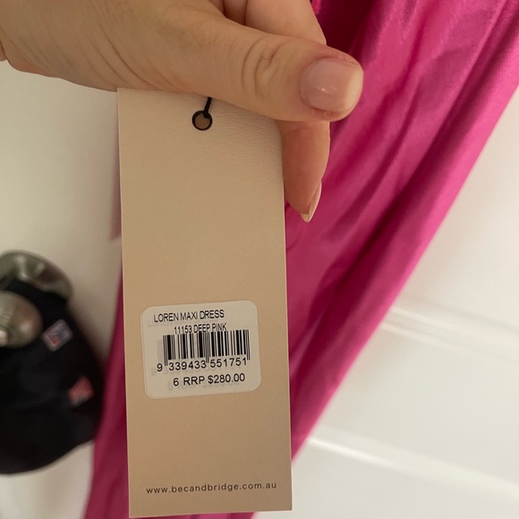 NWT Bec & Bridge Loren Maxi Dress Deep Pink - Picture 8 of 9